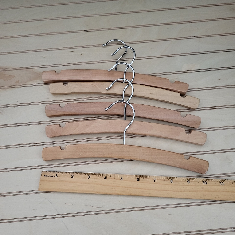 Wooden Hangers with Metal Hooks